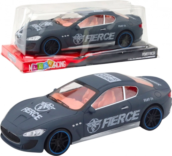 Auto sportivo a trazione posteriore grigio opaco