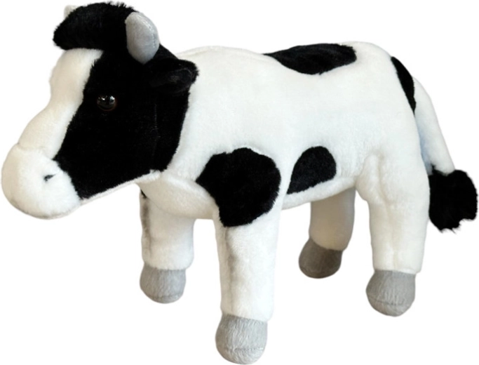 Mucca di peluche bianco‑nera 22 cm