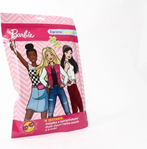 Barbie set di attività con puzzle bifacciale e pastelli