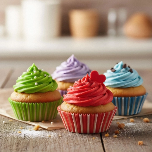 Set di pirottini di carta a strisce per muffin