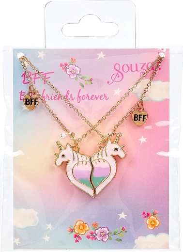 Souza! Set regalo BFF Unicorn, collane con unicorno per migliori amiche - 2 pezzi