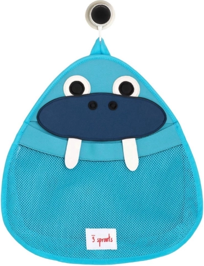 Organizzatore da bagno 3 Sprouts Walrus Blue