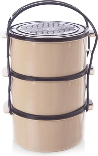 Contenitore portavivande in plastica a tre livelli 3 × 1,5 l