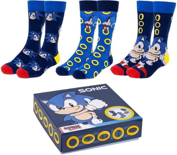 Set di calzini Sonic – 3 paia in una confezione regalo