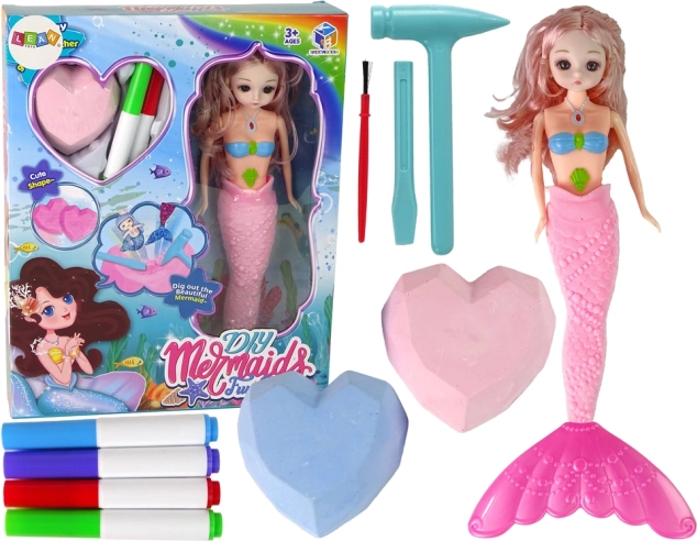 Kit fai-da-te sirena rosa – scavi e pittura