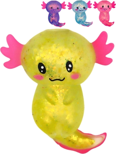 Axolotl glitterato antistress da schiacciare - 1 pezzo