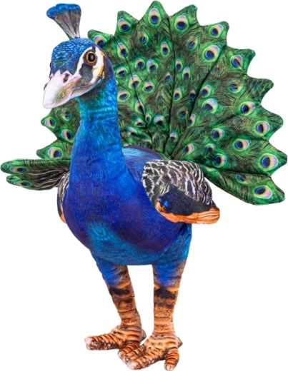 Pavone di peluche 40 cm – decorazione realistica e compagno coccoloso per bambini