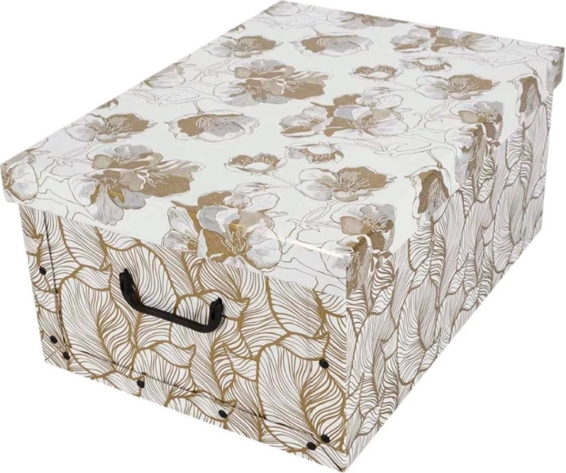 Scatola portaoggetti in cartone MAXI fiori di sakura dorati