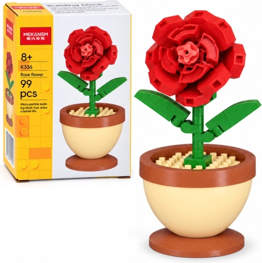 Kit di costruzione tecnico mini rosa in vaso - 1 pezzo