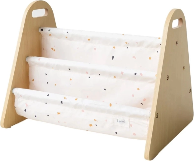 3 Sprouts espositore per libri fronte-retro terrazzo cream
