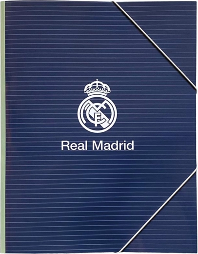 Cartellina per quaderni Real Madrid A4 con elastico blu scuro