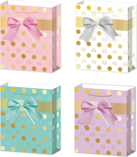 Borsa regalo L con fiocco e pois