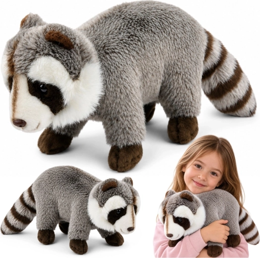 Procione di peluche realistico grigio 45 cm