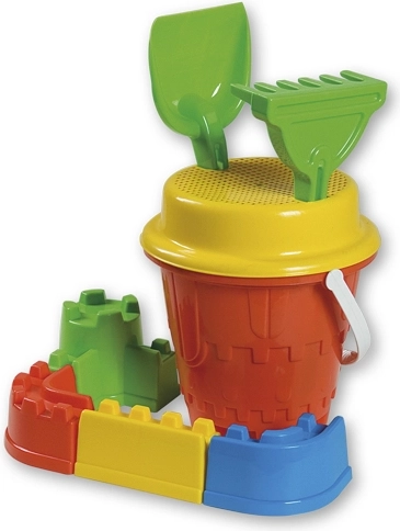 Androni set da sabbia castello con mura medio – Rosso