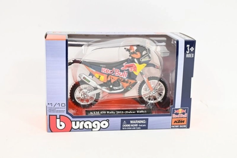 Bburago 1:18 Red Bull KTM 450 Rally Dakar 2019 (numero di gara 1) – modello di moto