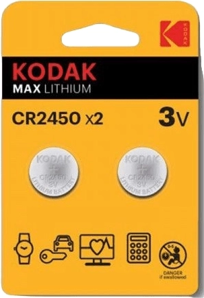 Batteria a bottone al litio Kodak CR2450 3 V, 2 pz