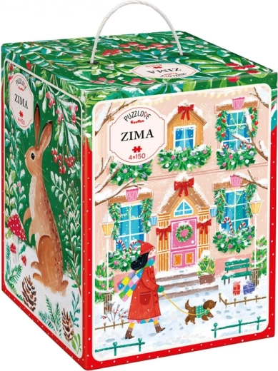 CzuCzu Puzzlove Inverno – set di 4 puzzle da 150 pezzi