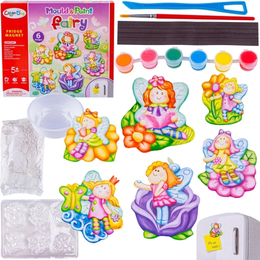 Color Day set creativo per realizzare calamite in gesso con fate (6 motivi)