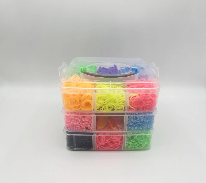 Set di elastici per creare braccialetti Loom Band, 3000 pz in box