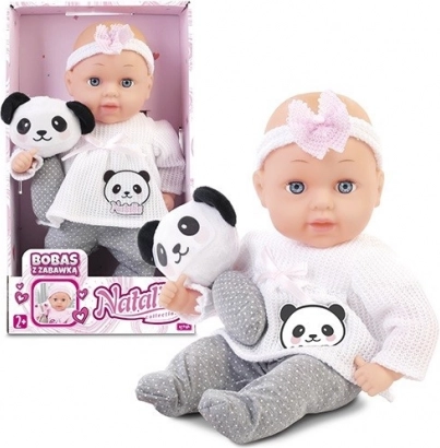 Bambola NATALIA bebè 33 cm con giocattolo