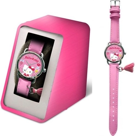 Orologio Hello Kitty con cinturino rosa e ciondolo