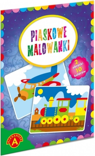 Pittura con sabbia ALEXANDER – treno e aereo, set creativo per bambini