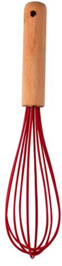 Frusta Kitchisimo in silicone rosso/legno