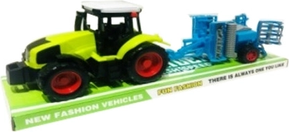 Trattore con seminatrice anteriore – giocattolo realistico in plastica