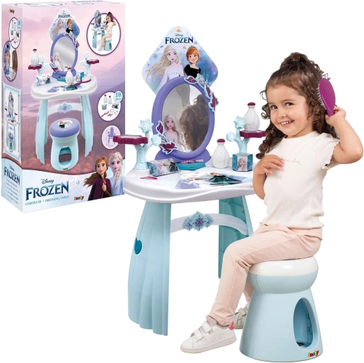 Outlet Disney Frozen toeletta con sgabello e specchio 2 in 1 + 10 accessori – confezione danneggiata