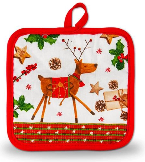 Sottopentola natalizio in cotone TORO, 17 × 17 cm, mix di motivi