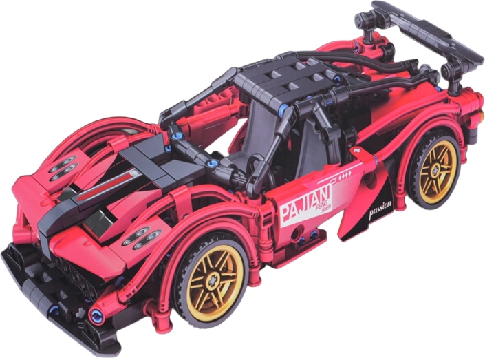 Set da costruzione di un'auto sportiva rossa, 488 pezzi