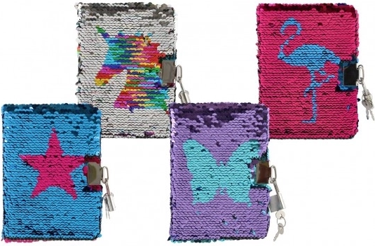 Taccuino con paillettes e lucchetto TEDDIES