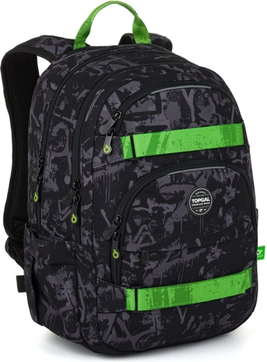 Zaino per studenti Topgal Viki graffiti green