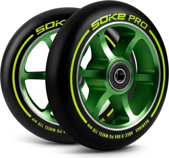 Ruote per monopattino 110 mm lime SOKE – set da 2 pz