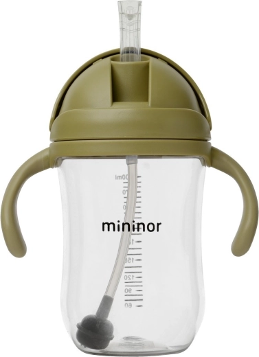 Mininor borraccia con cannuccia Tritan 330 ml moss green