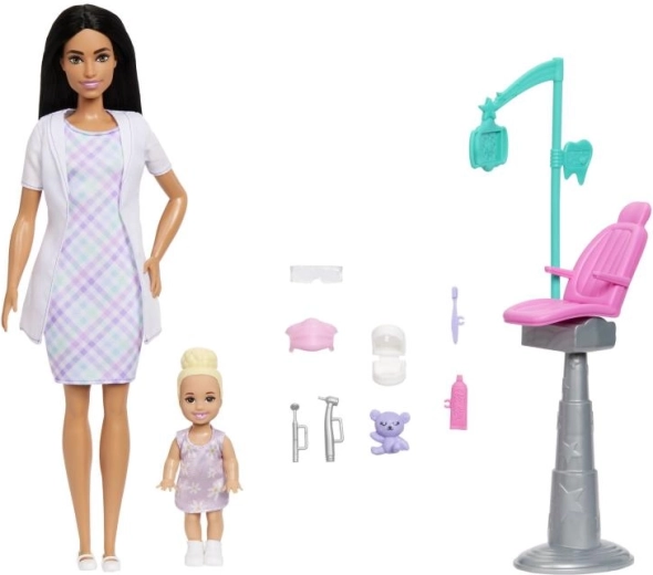 Barbie set di gioco dentista – bambola dai capelli neri