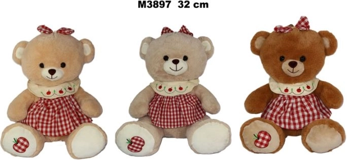 Orsetto di peluche in abito 32 cm - 1 pezzo
