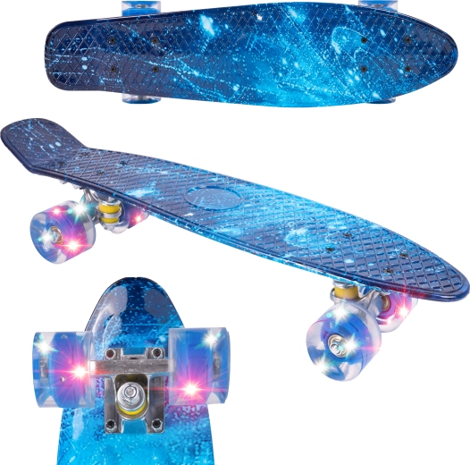 Skateboard fiszka con ruote LED Galaxy