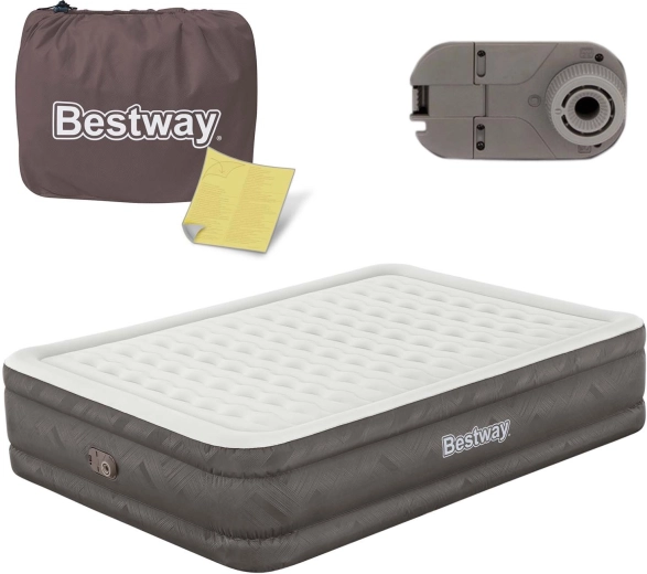 Materasso gonfiabile con pompa elettrica integrata 203 × 152 × 46 cm BESTWAY