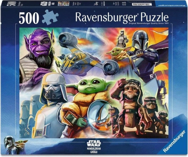 Puzzle Ravensburger Star Wars: Mandalorian e Grogu da 500 pezzi