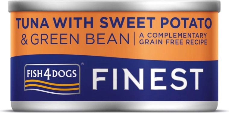 Scatoletta per cani con tonno, patate dolci e fagiolini 85 g FISH4DOGS Finest