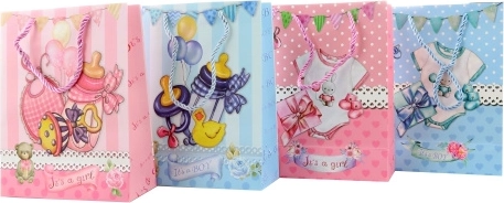 Busta regalo per neonato 3D, in carta 18 × 23 × 8 cm