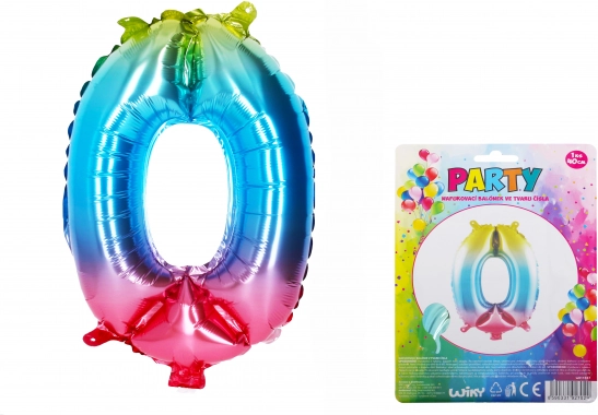 Palloncino arcobaleno numero 0 – 40 cm