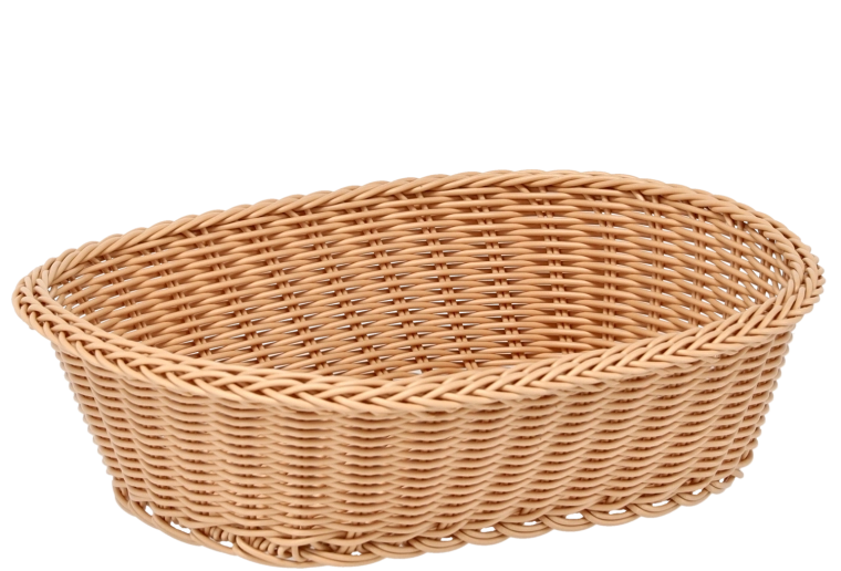 Cestino ovale per pane in rattan plastico 32 × 24 × 8,5 cm