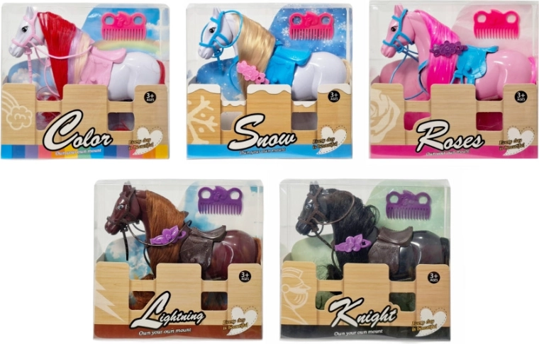 Animaletti cavallo con accessori per spazzolare e prendersi cura