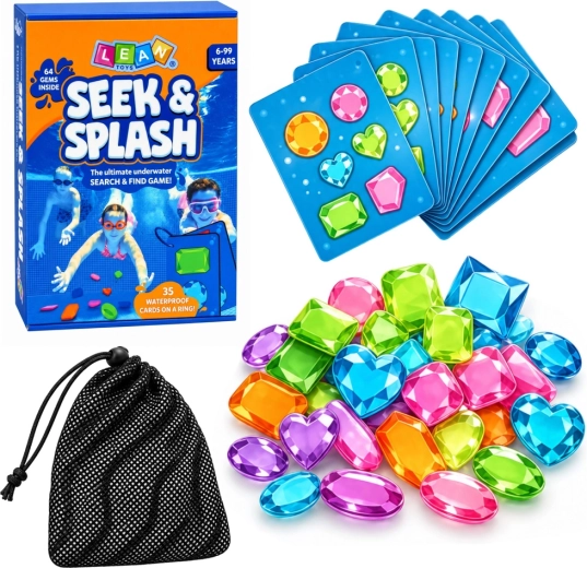 Gioco subacqueo alla ricerca di gemme con carte impermeabili