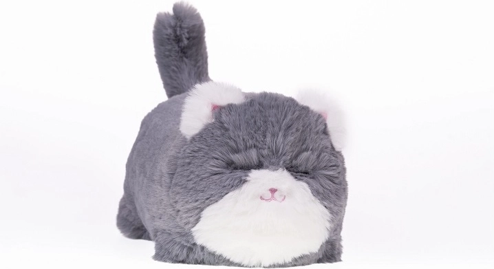 TMT HuggyLuv gattina interattiva di peluche grigia