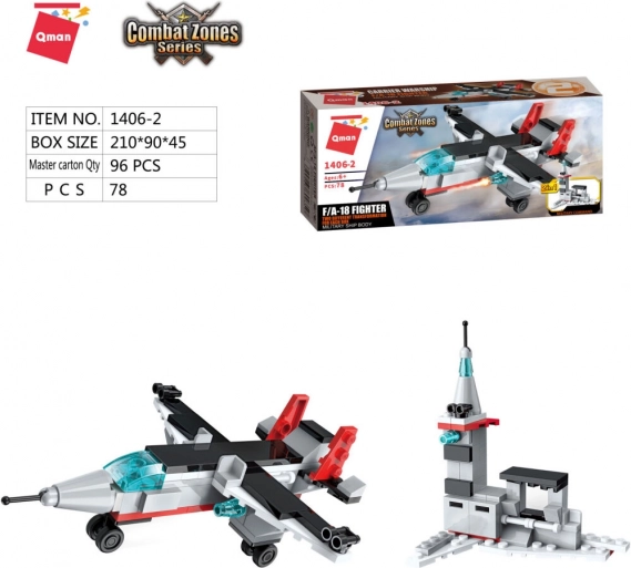 Qman Aircraft Carrier set di costruzioni aereo A-1 Skyrider 2 in 1
