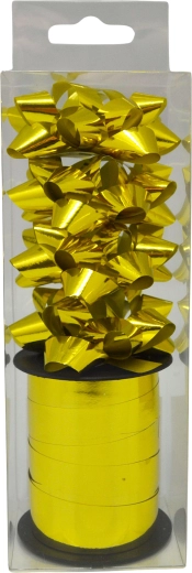 Set di fiocchi regalo metallici oro, 2 pz (larghezza 6 mm)