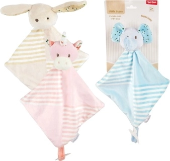 Doudou in peluche con animaletti con laccetto per ciuccio